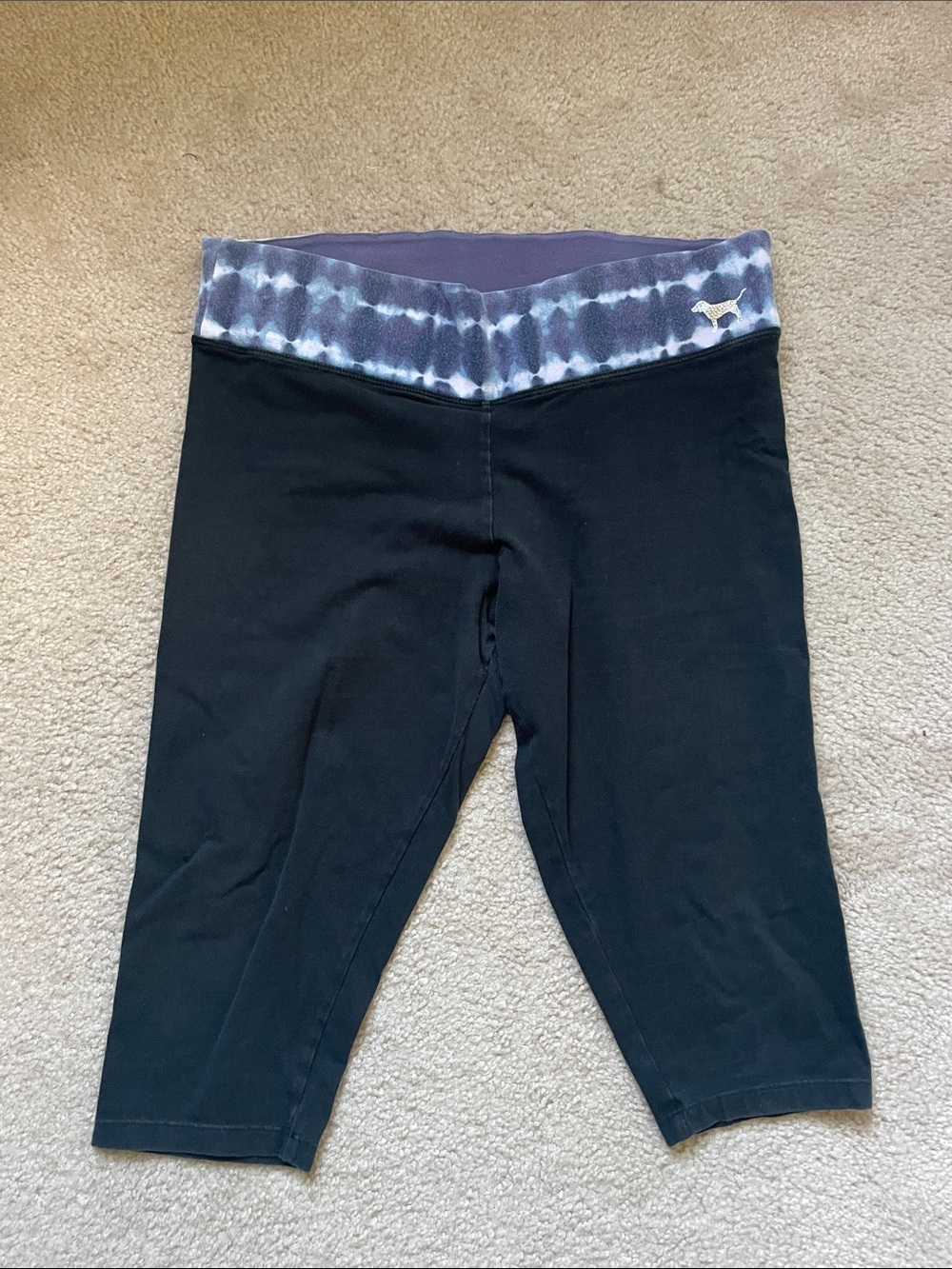 Vintage Pink Victoria's Secret Black Capri Leggings